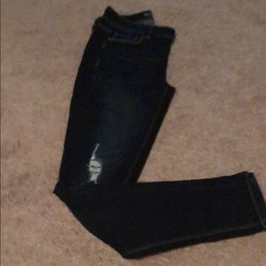 WHBM Distressed Dark Blue Skinny Jeans